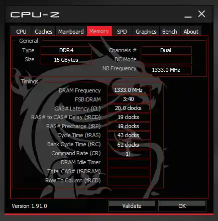 CPU-Zメモリー画面
